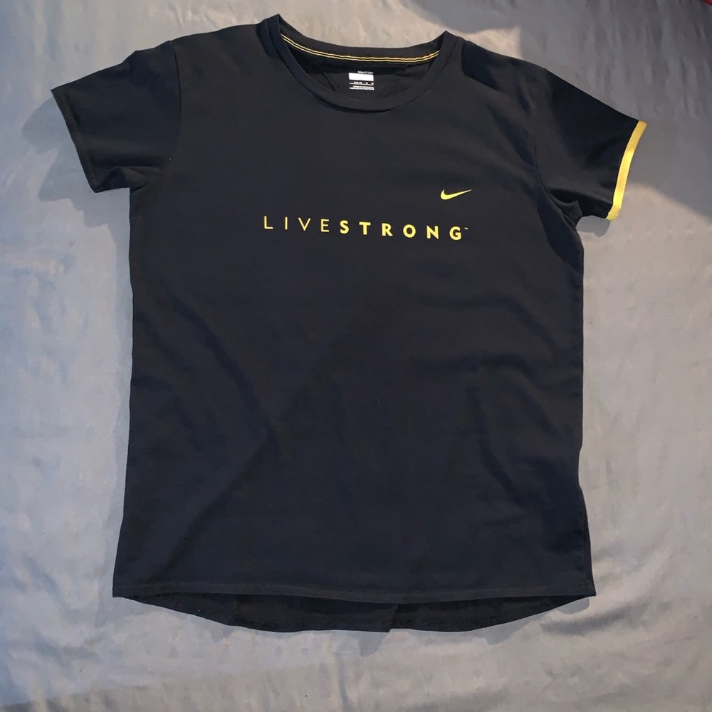 Nike Livestrong T Shirt Black Yellow